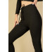 Tie-Front Ribbed Lounge Leggings