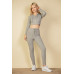 Tie-Front Ribbed Lounge Leggings