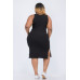 Plus Size Ribbed Side Slit Tank Midi Dress