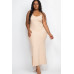 Plus Size Ribbed Side Slit Long Cami Maxi Dress