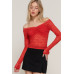 Off The Shoulder Stretch Lace Top