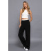 Contrast Waist Boxer Straight Long Pants