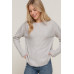 Long Slv Mock Neck Raised Seam Sweater