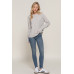 Long Slv Mock Neck Raised Seam Sweater