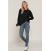Long Slv Mock Neck Raised Seam Sweater