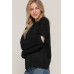 Long Slv Mock Neck Raised Seam Sweater