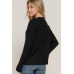 Long Slv Mock Neck Raised Seam Sweater