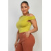 One-shoulder Twisted Detail Silky Top