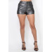 Faux Leather Cargo Mini Shorts