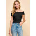 Off Shoulder Ribbed Top