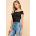 Off Shoulder Ribbed Top