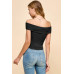 Off Shoulder Ribbed Top
