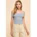 Off Shoulder Ribbed Top