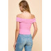 Off Shoulder Ribbed Top