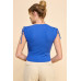 Ruching Shoulder Ribbed Top