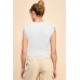 Ruching Shoulder Ribbed Top