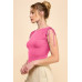 Ruching Shoulder Ribbed Top
