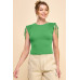 Ruching Shoulder Ribbed Top