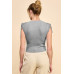 Ruching Shoulder Ribbed Top