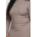 Plus Size Ribbed Long Sleeve Mock Neck Mini Bodycon Dress