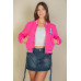 Ezwear Letter Patched Crop Varsity Jacket