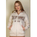 Graphic Drop Shoulder Zipper Up Hoodie
