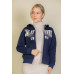 Graphic Drop Shoulder Zipper Up Hoodie
