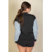 Letter Patched Striped Trim Varsity Jacket