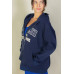 Graphic Drop Shoulder Zipper Up Hoodie