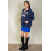 Graphic Drop Shoulder Zipper Up Hoodie