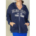 Graphic Drop Shoulder Zipper Up Hoodie