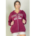 Graphic Drop Shoulder Zipper Up Hoodie