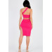 Sexy Solid One Shoulder Crop Top & Split Thigh Midi Skirt Set
