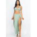 Bra Top & Side Slit Maxi Skirt