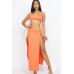 Bra Top & Side Slit Maxi Skirt
