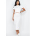 Short Sleeve Ribbed Top & Midi Skirt Se