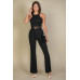 Ribbed Cropped Top And Bootcut Pants Sets