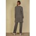 Flat Back Rib 3 Pieces Cami Top With Pants And Long Cardigan Set
