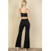 Bustier Crop Top & Front Slit Wide Leg Pants