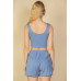 Crop Tank Top And Shorts Set