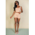 Exposed Seam One Shoulder Crop Top & Shorts Set