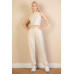 French Terry Elastic Waist Tank Top & Joggers Set