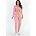 French Terry Cropped Cami With Zip-up Jacket And Joggers Set