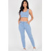 French Terry Cropped Tank Top & Joggers Set