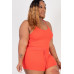 Plus Size Ribbed Crop Cami Top & Shorts Set