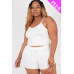 Plus Size Ribbed Crop Cami Top & Shorts Set