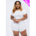 Plus Size Short Sleeve Crop Top & Shorts Set