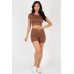 Short Sleeve Crop Top & Shorts Set