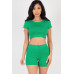 Short Sleeve Crop Top & Shorts Set