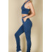 Crop Tank Top & Ruched Pants Set